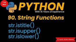 islower Method | isupper Method istitle Method | String methods in Python | built in functions