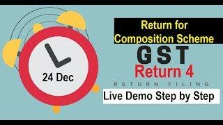 GSTR 4 Return | Now Return is available for Composition Scheme | Live demo Step by Step Procedure