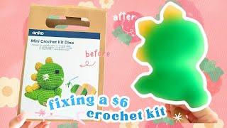 Fixing a crochet kit from kmart - dinosaur version