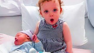 Funny Moments When Kid Meet Newborn Baby - Cute Baby Videos