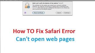 Safari can't verify the identity of the website Macbook Apple Fix