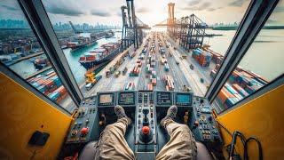Lifting & Moving 6.3 MILLION Container: LIFE INSIDE The Highest Tower Crane Operator at the Port