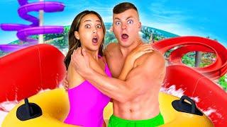 24 HOUR OVERNIGHT WATERPARK CHALLENGE!!