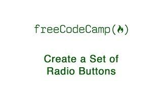 Basic HTML and HTML5: Create a Set of Radio Buttons | freeCodeCamp