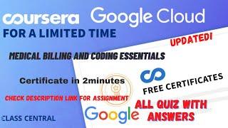 Medical Billing and Coding Essentials, (week1-4) All Quiz Answers.#coursera #learning #quiztime #mr