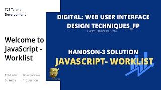 JavaScript worklist handson solution | ievolve 57714