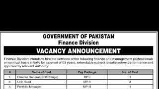 Finance Division Islamabad Jobs 2023