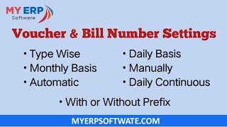 Voucher & Bill Number Setting According to Different -2 Types. Call +91 73555-61444  @vinayerp