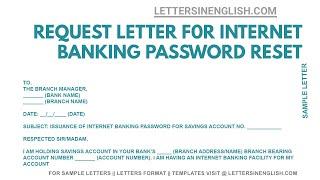 Letter for Internet Banking Password Reset - Internet Banking Password Reset Application
