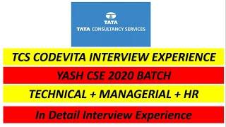 TCS Codevita Interview Experience | Yash CSE | Technical + Managerial + HR Round 