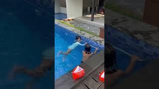 LEIKA BERENANG BARENG COWO NGAJARIN RENANG SAMPAI BISA KEREN BANGET‼️ #leika #viral #shorts