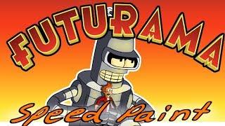 Agent Juice is Drawing Bender (and Fry) | Futurama/Iron Giant Crossover Speedpaint