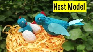 model of bird nest | Bird nest using news paper | Best out of waste