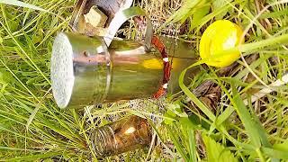 DIY mini #Oil #Burner #Camping #Stove Kit - field test - #Bushcraft #Survival Skills UK wild m17