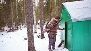 УШЁЛ В ЛЕС НА 2 ДНЯ. ПЕШИЙ ПОХОД К БАЛАГАНУ. ПРОВАЛИЛСЯ В БОЛОТЕ. РЫБАЛКА СО ЛЬДА НА ПОПЛАВОК.