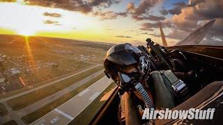 F-22 Raptor Cockpit Cam! BEAUTIFUL Sunset Mini-Demo!