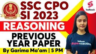 SSC CPO Previous Year Question Paper | Reasoning | SSC CPO Reasoning Solved Paper -2 | Garima Ma'am