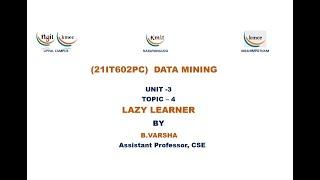 UNIT - 3_Lazy Learners