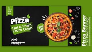 How to Create a Pizza Banner Design for Social Media | Photoshop Tutorials