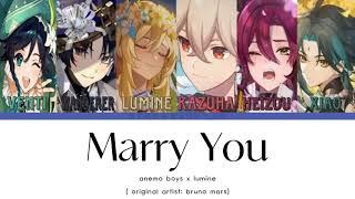 anemo boys x lumine - marry you by Bruno Mars ( original voice : glee )