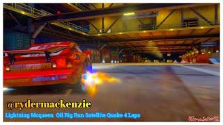 Cars 2 The Video Game | Lightning McQueen - Battle Race (Satellite Quake) | Oil Rig Run 4 Laps