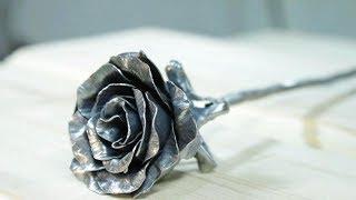 Роза из метала своими руками - очень просто и без ковки!