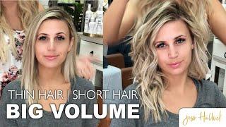 The Perfect 10 Minute Voluminous Bouncy Waves Tutorial || Short + Thin Hair || Jess Hallock