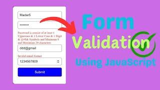 Form Validation Using Regular Expressions in Javascript | Password Validation | Email Validation