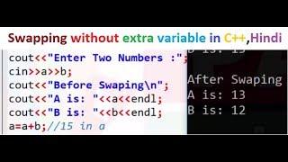 Swapping Two Numbers Without Using Third Variable in C++(Urdu/Hindi)