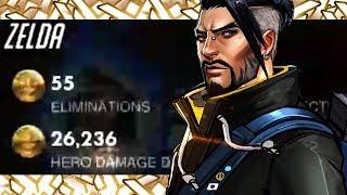 55 ELIMS! BEST HANZO IN THE WORLD - WRAXU! [ OVERWATCH SEASON 17 TOP 500 ]