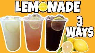 3 LEMONADE RECIPES | FLAVORED LEMONADE IN 3 WAYS