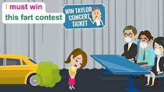 Ella in the fart contest - English Funny Animated Story - Ella English