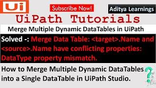 How to merge multiple datatables into single datatable in UiPath| DataTable Automation| #rpalearners