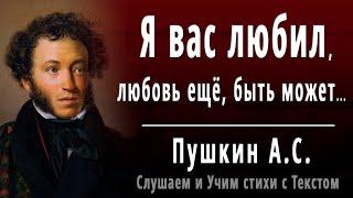 А.С. Пушкин "Я вас любил: любовь еще, быть может" - Слушать и Учить аудио стихи