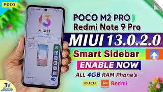 Enable MIUI 13 Smart Sidebar Features in Redmi Note 9 Pro, Poco M2 Pro | Poco M2 Pro New Update