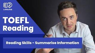 TOEFL Reading Skill 1: Summarize Information with Jay!