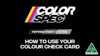 ColorSpec - How To Use Your Colour Check Card