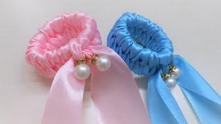 DIY Ribbon Crafts - How to Make Braided Scrunchies with Satin Ribbon – Easy No Sew Braided Scrunchie