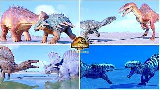 All Hybrid Dinosaurs Social Interactions  Jurassic World Evolution 2 Secret Species Pack Animations