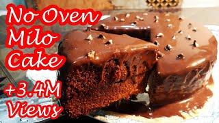 DIY NO OVEN MILO CAKE WITH YUMMY MILO CHOCOLATE GANACHE | HOW  TO BAKE MILO CAKE WITHOUT OVEN!!!