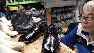 Verfahren zur Herstellung von Lederschuhen aus Koreas handgefertigtem Schuhgeschäft seit 1936.
