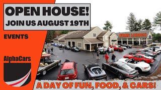 Join us For a Day of Fun, Food, and Vehicles! AlphaCars Open House on August 19th @ 10am!