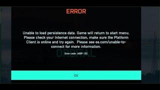 Battlefield 2042 Error Unable To Load Persistence Data A Known Issue (This Is Not A Fix)