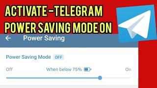 How To Enable Power saving Mode ON || Telegram App #telegram #tipsandtricks