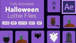 Halloween Lottie Elements | After Effects Template