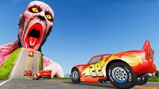 Many Lightning McQueen VS Giant Bulge | Escape From The Shy Guy (SCP-096) | Beamng Drive #43