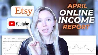 How much I made online with digital products on Etsy in April 2023 + Youtube Income report