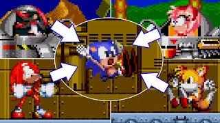 Sonic VS Amy, Shadow, Tails and Knuckles! ~ Sonic 2 mods ~ Gameplay