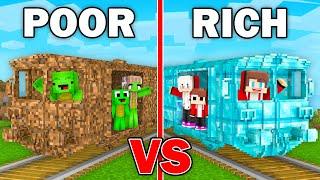 Mikey POOR vs JJ RICH Train Build Battle in Minecraft  - Maizen