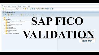 SAP FI VALIDATION